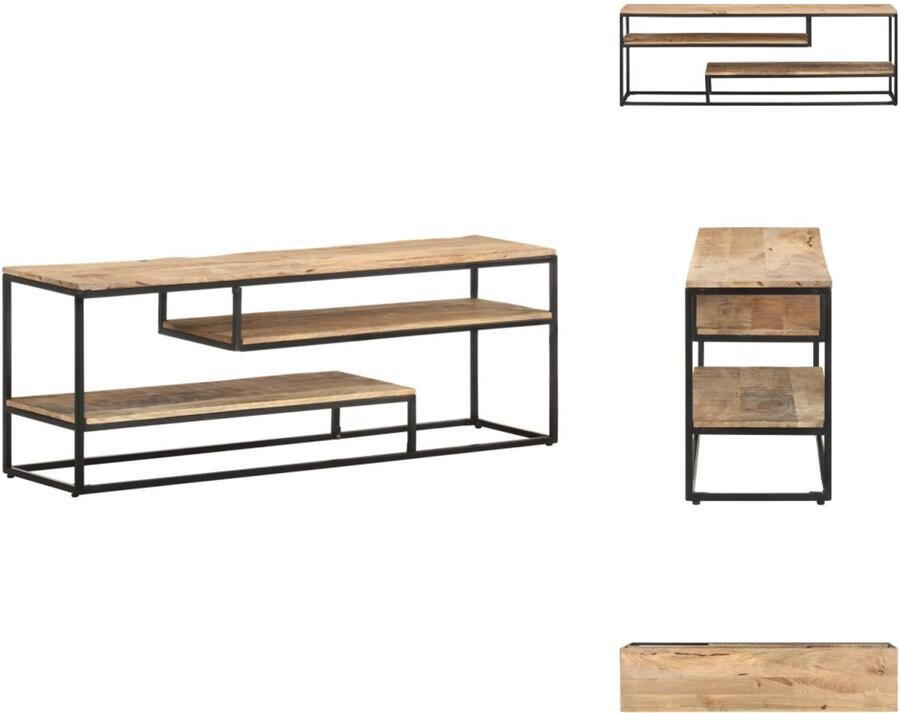 VidaXL Tv-kast Tv-kasten Televisiekast Televisiekasten Tv-meubel 130x30x45 cm ruw mangohout