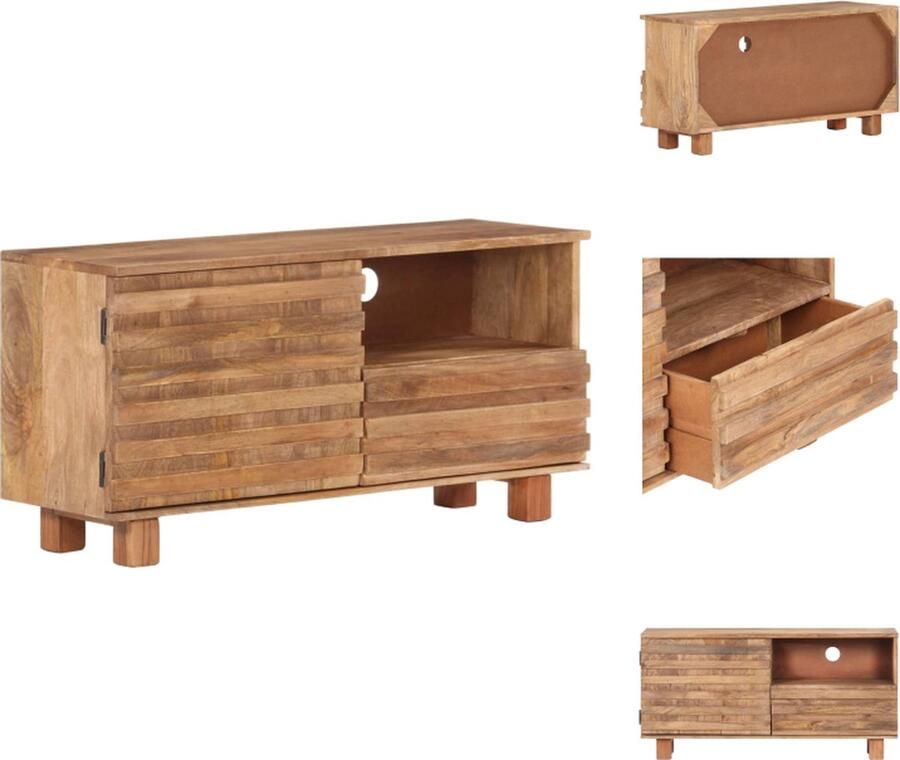 VidaXL Tv-kast Tv-kasten Televisiekast Televisiekasten Tv-meubel 90x30x45 cm massief mangohout