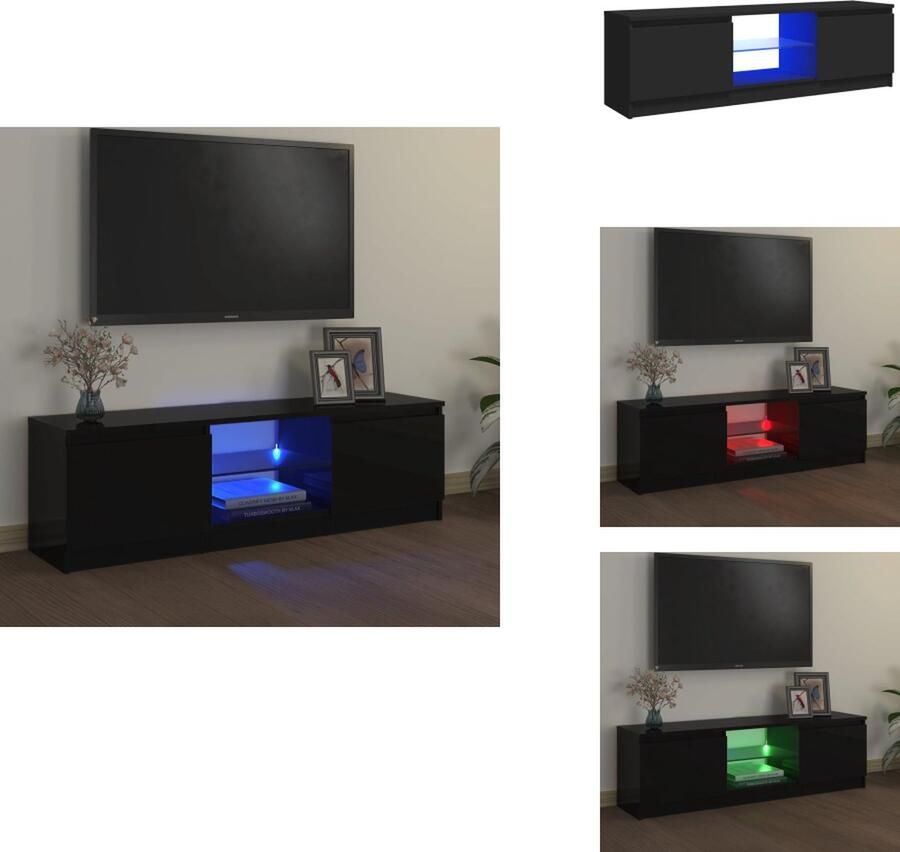 VidaXL Tv-kast Tv-kasten Televisiekast Televisiekasten Tv-meubel met LED-verlichting 120x30x35 5 cm zwart