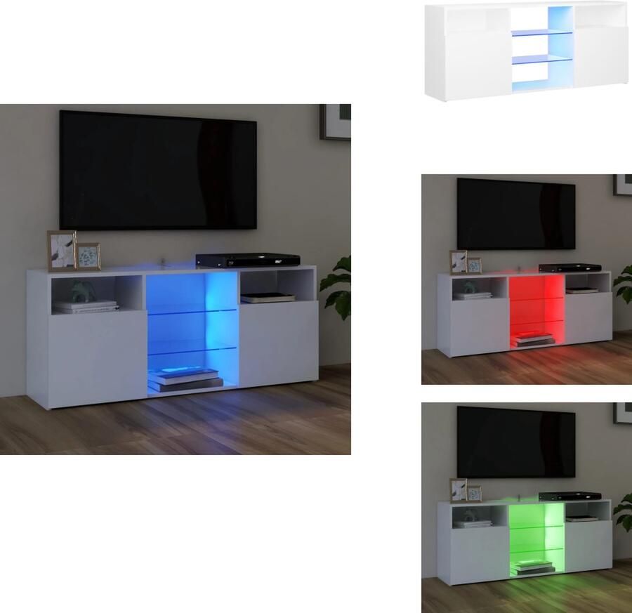 VidaXL Tv-kast Tv-kasten Televisiekast Televisiekasten Tv-meubel met LED-verlichting 120x30x50 cm wit