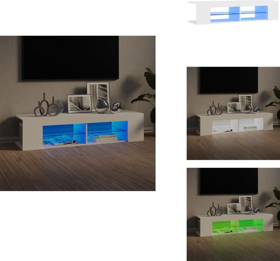 VidaXL Tv-kast Tv-kasten Televisiekast Televisiekasten Tv-meubel met LED-verlichting 135x39x30 cm wit
