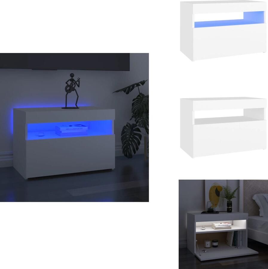 VidaXL Tv-kast Tv-kasten Televisiekast Televisiekasten Tv-meubel met LED-verlichting 60x35x40 cm zwart