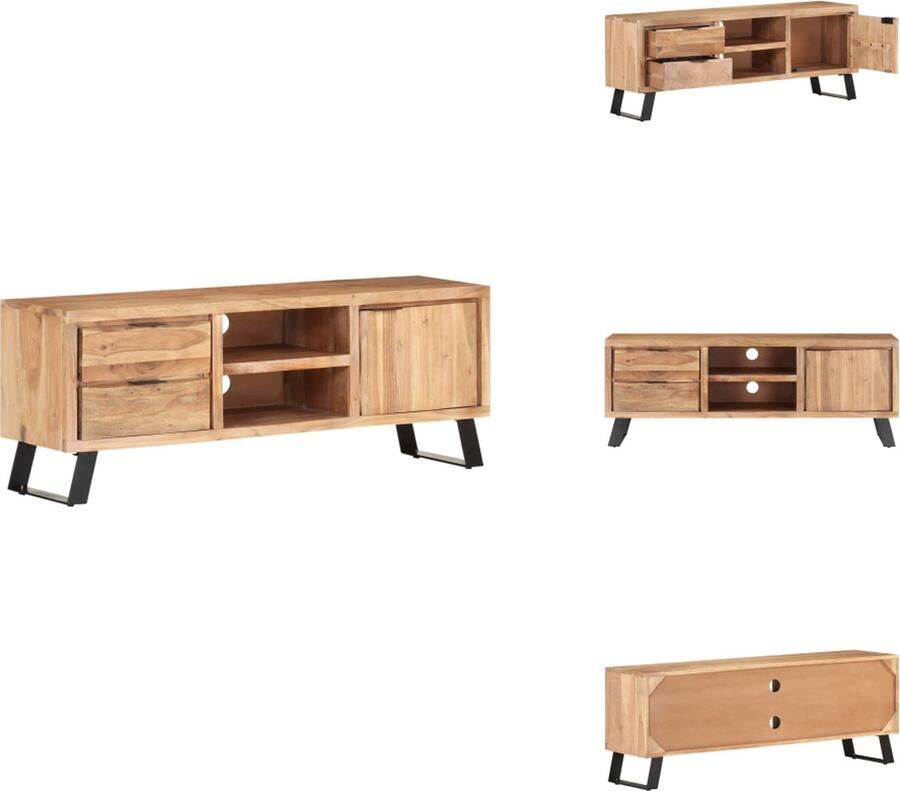 VidaXL Tv-kast Tv-kasten Televisiekast Televisiekasten Tv-meubel met natuurlijke randen 120x30x42cm massief acaciahout