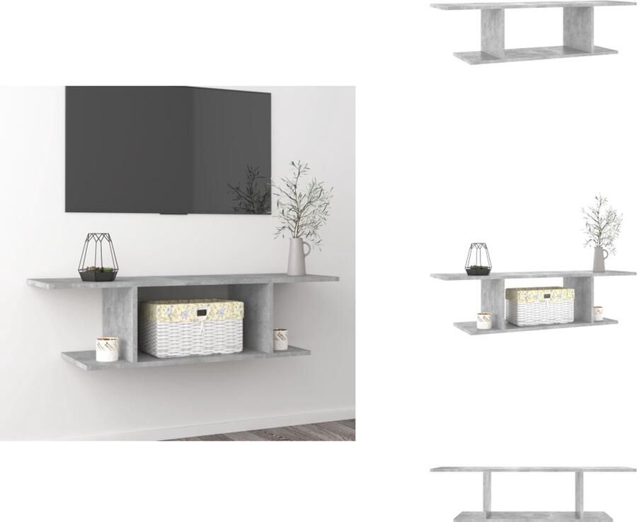 VidaXL Tv-kast Tv-kasten Televisiekast Televisiekasten Tv-wandmeubel 103x30x26 5 cm betongrijs
