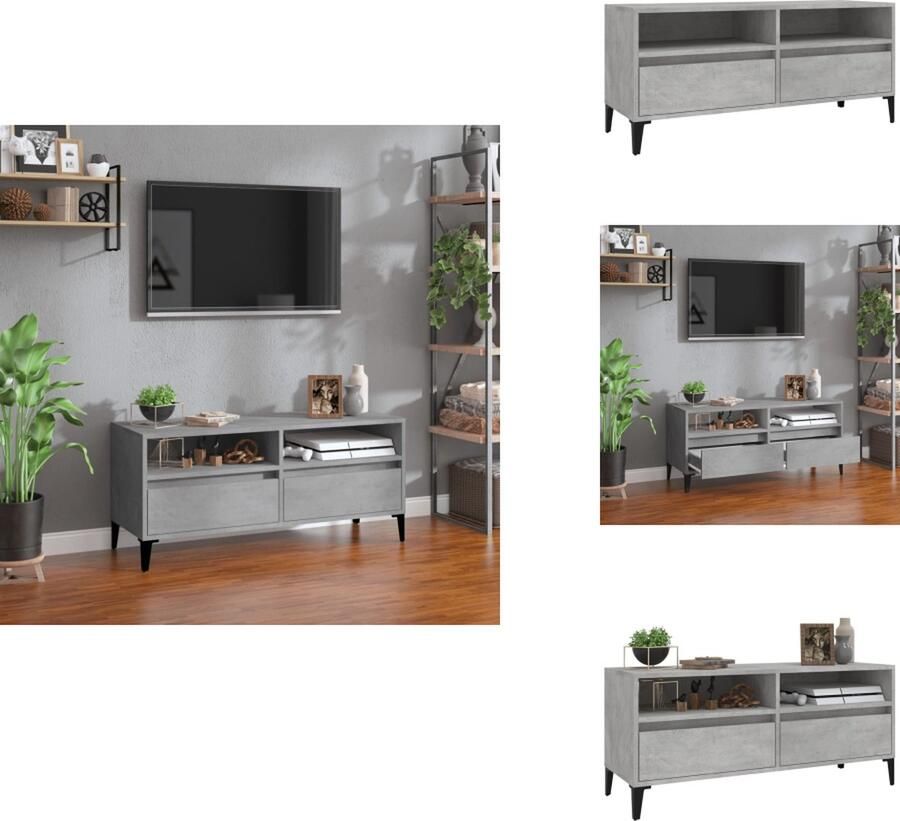 VidaXL Tv-kast Tv-kasten Tv Kast Tv Meubel Tv-meubel 100x34 5x44 5 cm bewerkt hout betongrijs