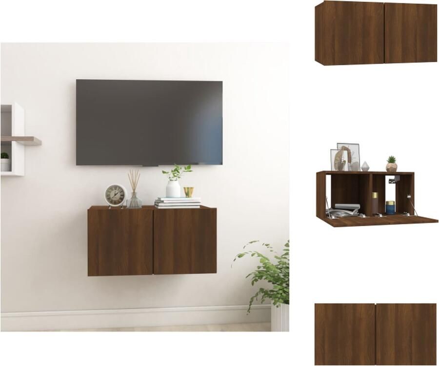 VidaXL Tv-kast Tv-kasten Tv-meubel Hifi-meubel Tv-hangmeubel 60x30x30 cm bewerkt hout bruineikenkleurig