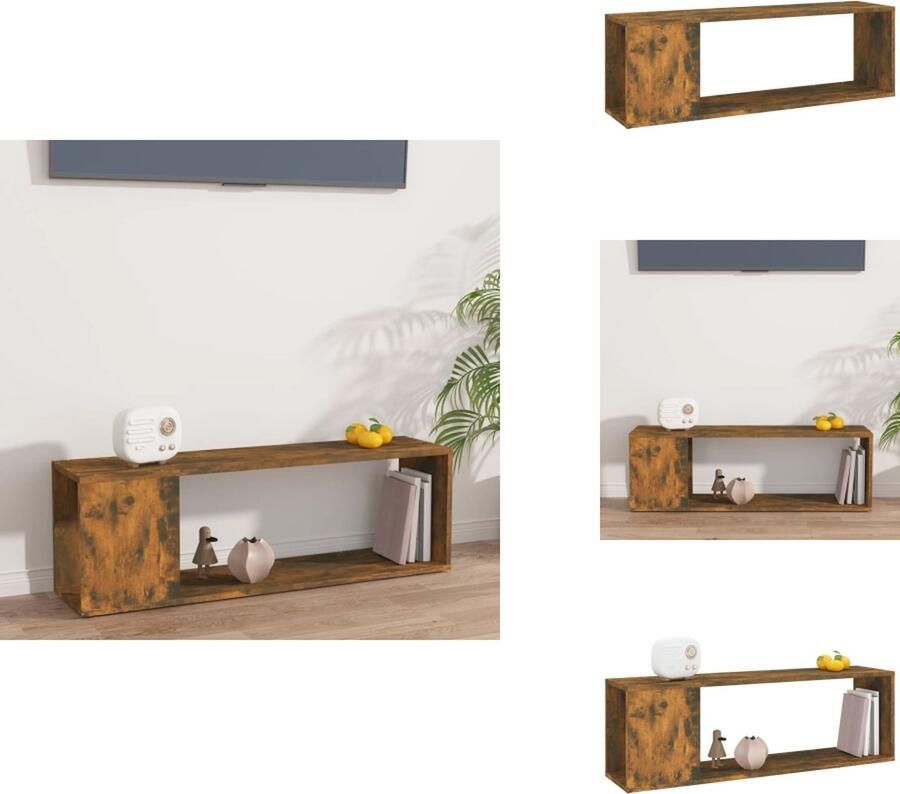 VidaXL Tv-kast Tv-kasten Tv-meubel Hifi-meubel Tv-meubel 100x24x32 cm bewerkt hout gerookt eikenkleurig