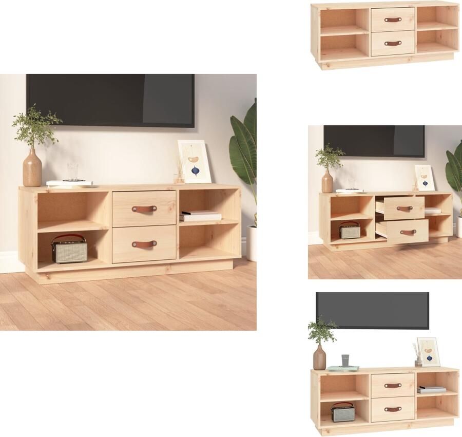 VidaXL Tv-kast Tv-kasten Tv-meubel Hifi-meubel Tv-meubel 100x34x40 cm massief grenenhout