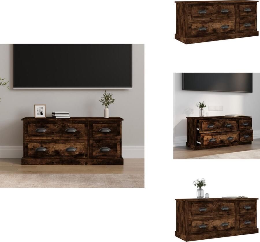 VidaXL Tv-kast Tv-kasten Tv-meubel Hifi-meubel Tv-meubel 100x35-5x45 cm bewerkt hout gerookt eikenkleurig