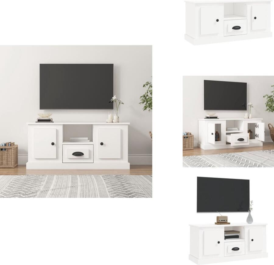VidaXL Tv-kast Tv-kasten Tv-meubel Hifi-meubel Tv-meubel 100x35 5x45 cm bewerkt hout wit