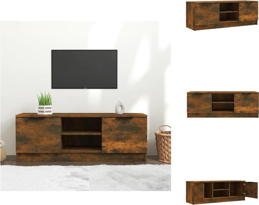 VidaXL Tv-kast Tv-kasten Tv-meubel Hifi-meubel Tv-meubel 102x35x36 5 cm bewerkt hout gerookt eikenkleurig
