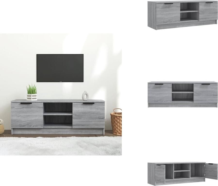 VidaXL Tv-kast Tv-kasten Tv-meubel Hifi-meubel Tv-meubel 102x35x36-5 cm bewerkt hout grijs sonoma eikenkleurig