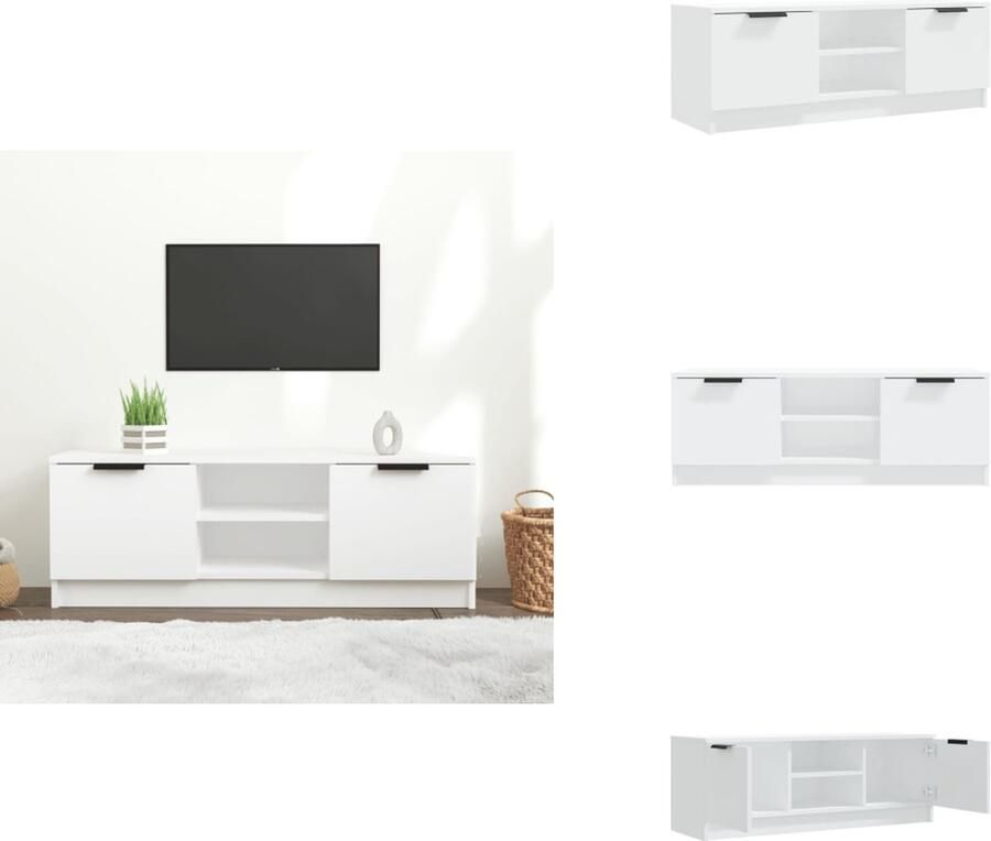 VidaXL Tv-kast Tv-kasten Tv-meubel Hifi-meubel Tv-meubel 102x35x36 5 cm bewerkt hout wit