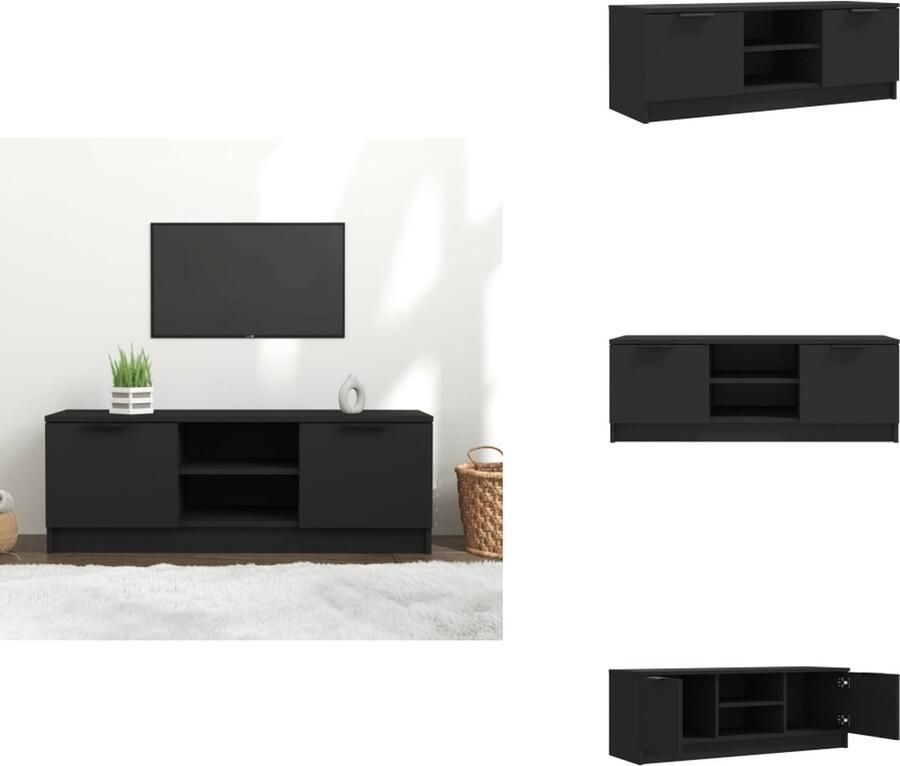 VidaXL Tv-kast Tv-kasten Tv-meubel Hifi-meubel Tv-meubel 102x35x36 5 cm bewerkt hout zwart
