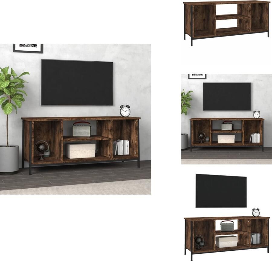 VidaXL Tv-kast Tv-kasten Tv-meubel Hifi-meubel Tv-meubel 102x35x45 cm bewerkt hout gerookt eikenkleurig