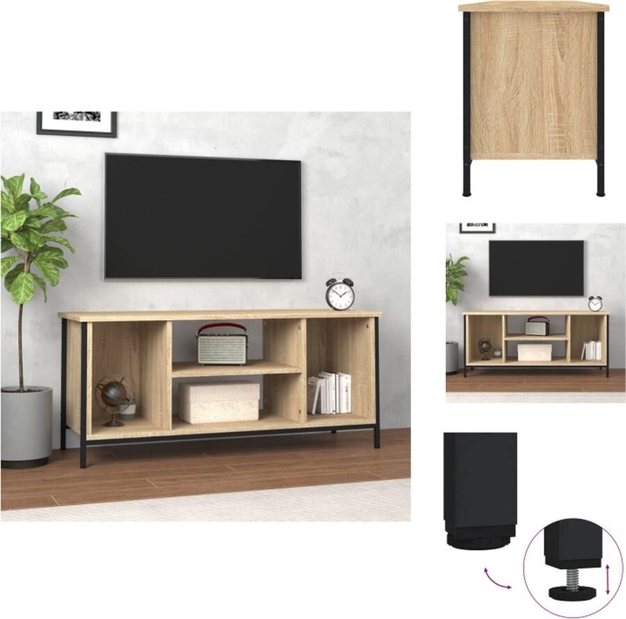 VidaXL tv-meubel Sonoma eiken 102 x 35 x 45 cm trendy ontwerp duurzaam hout- voldoende opbergruimte stevig oppervlak aanpasbare poten Kast