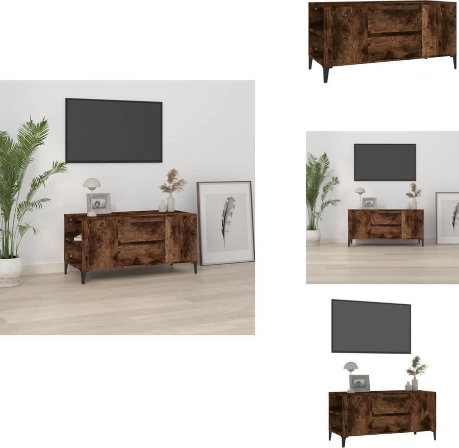 VidaXL Tv-kast Tv-kasten Tv-meubel Hifi-meubel Tv-meubel 102x44 5x50 cm bewerkt hout gerookt eikenkleurig