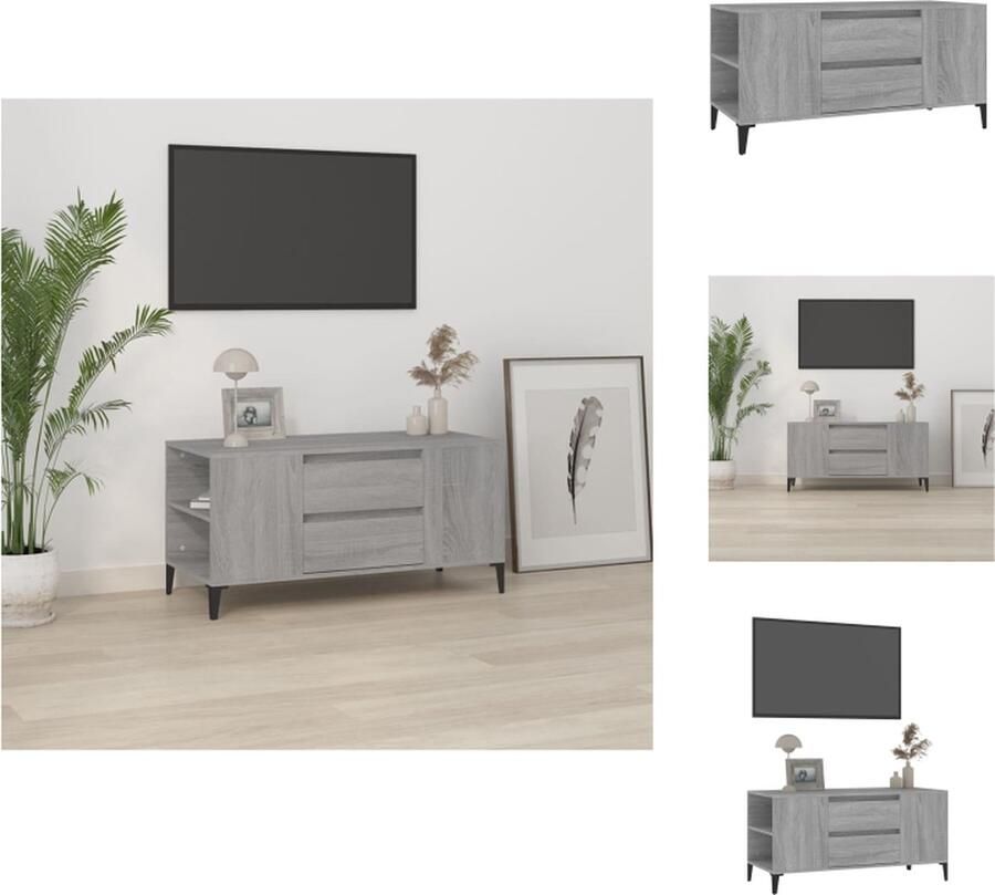 VidaXL Tv-kast Tv-kasten Tv-meubel Hifi-meubel Tv-meubel 102x44 5x50 cm bewerkt hout grijs sonoma eikenkleurig - Foto 2