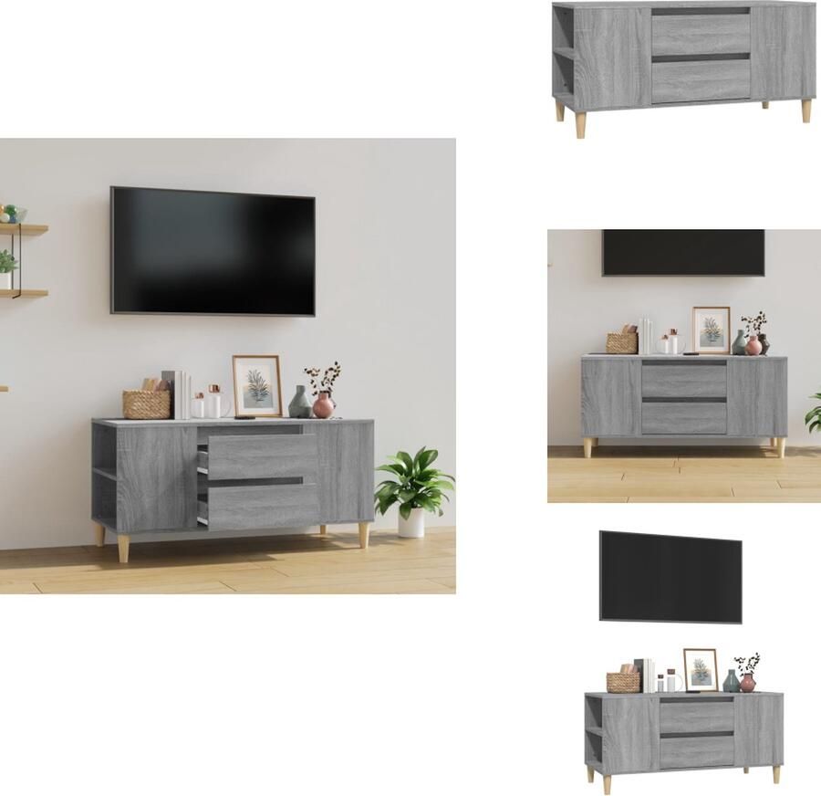 VidaXL Tv-kast Tv-kasten Tv-meubel Hifi-meubel Tv-meubel 102x44 5x50 cm bewerkt hout grijs sonoma eikenkleurig