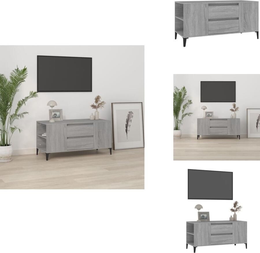 VidaXL Tv-kast Tv-kasten Tv-meubel Hifi-meubel Tv-meubel 102x44 5x50 cm bewerkt hout grijs sonoma eikenkleurig