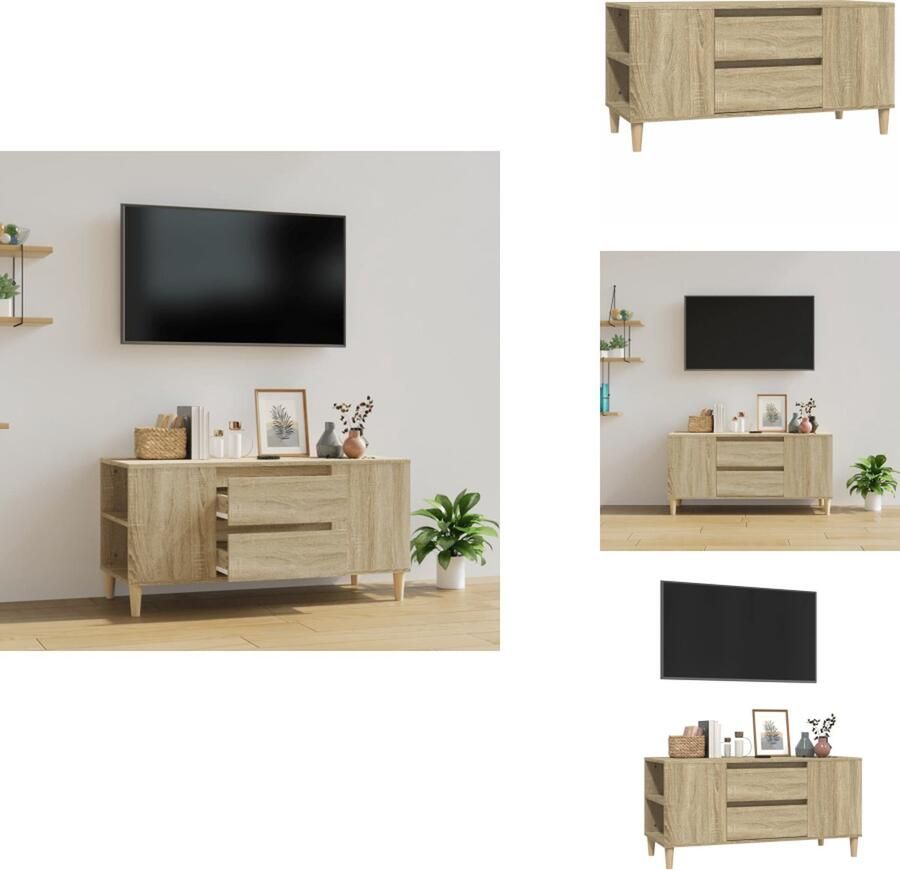 VidaXL Tv-kast Tv-kasten Tv-meubel Hifi-meubel Tv-meubel 102x44 5x50 cm bewerkt hout sonoma eikenkleurig - Foto 2