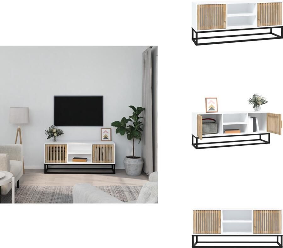 VidaXL Tv-kast Tv-kasten Tv-meubel Hifi-meubel Tv-meubel 105x30x45 cm bewerkt hout wit