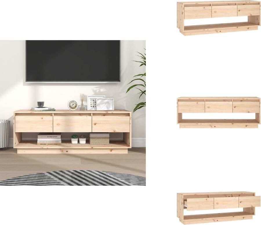 VidaXL Tv-kast Tv-kasten Tv-meubel Hifi-meubel Tv-meubel 110 5x34x40 cm massief grenenhout