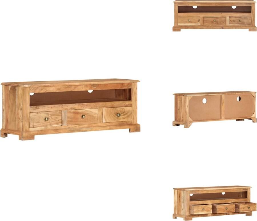 VidaXL Tv-kast Tv-kasten Tv-meubel Hifi-meubel Tv-meubel 110x30x40 cm massief acaciahout bruin