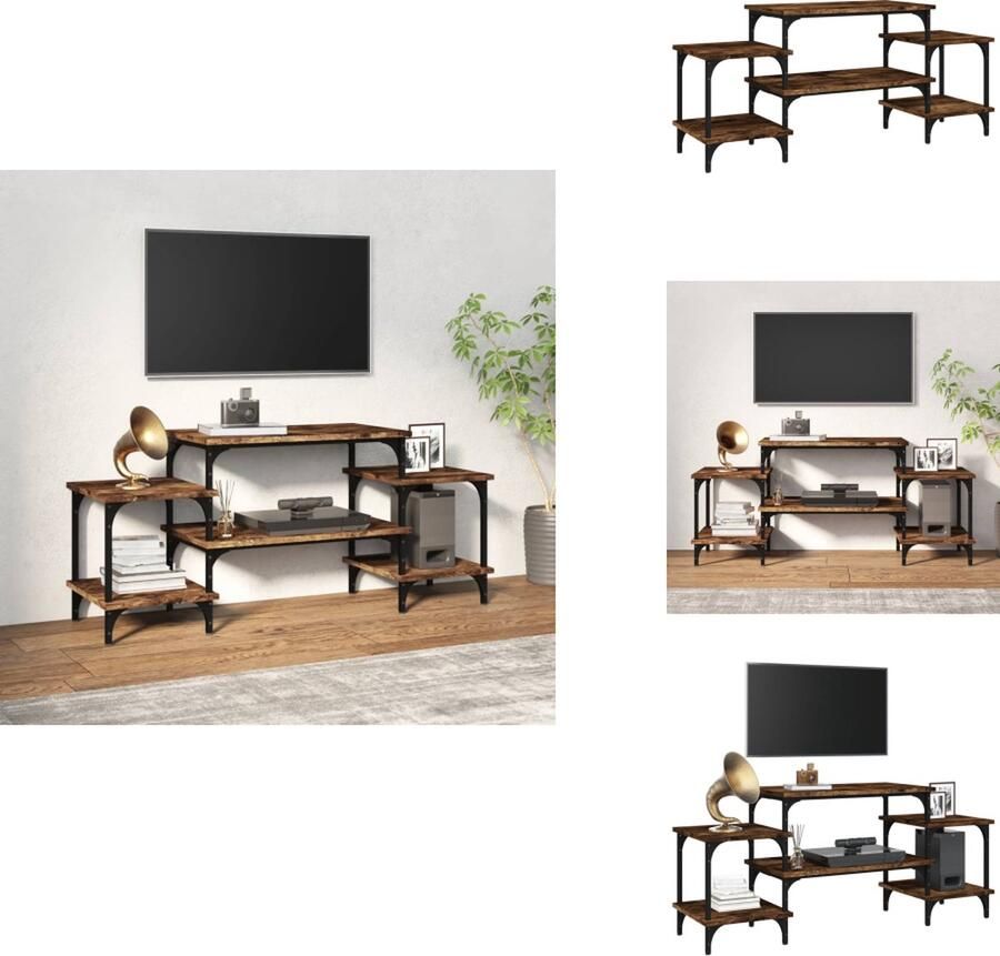 VidaXL Tv-kast Tv-kasten Tv-meubel Hifi-meubel Tv-meubel 117x35x52 cm bewerkt hout gerookt eikenkleurig