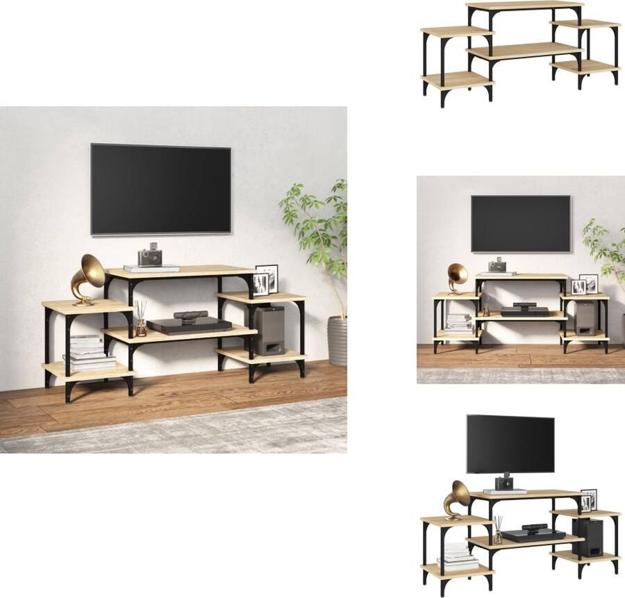 VidaXL Tv-kast Tv-kasten Tv-meubel Hifi-meubel Tv-meubel 117x35x52 cm bewerkt hout sonoma eikenkleurig