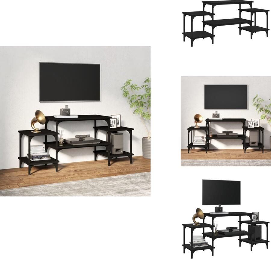 VidaXL TV-meubel zwart 117 x 35 x 52 cm Duurzaam bewerkt hout Voldoende opbergruimte Kast