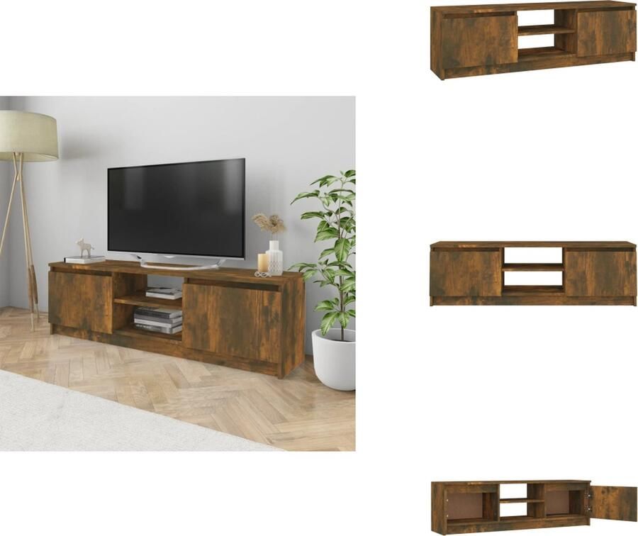 VidaXL Tv-kast Tv-kasten Tv-meubel Hifi-meubel Tv-meubel 120x30x35 5 cm bewerkt hout gerookt eikenkleurig