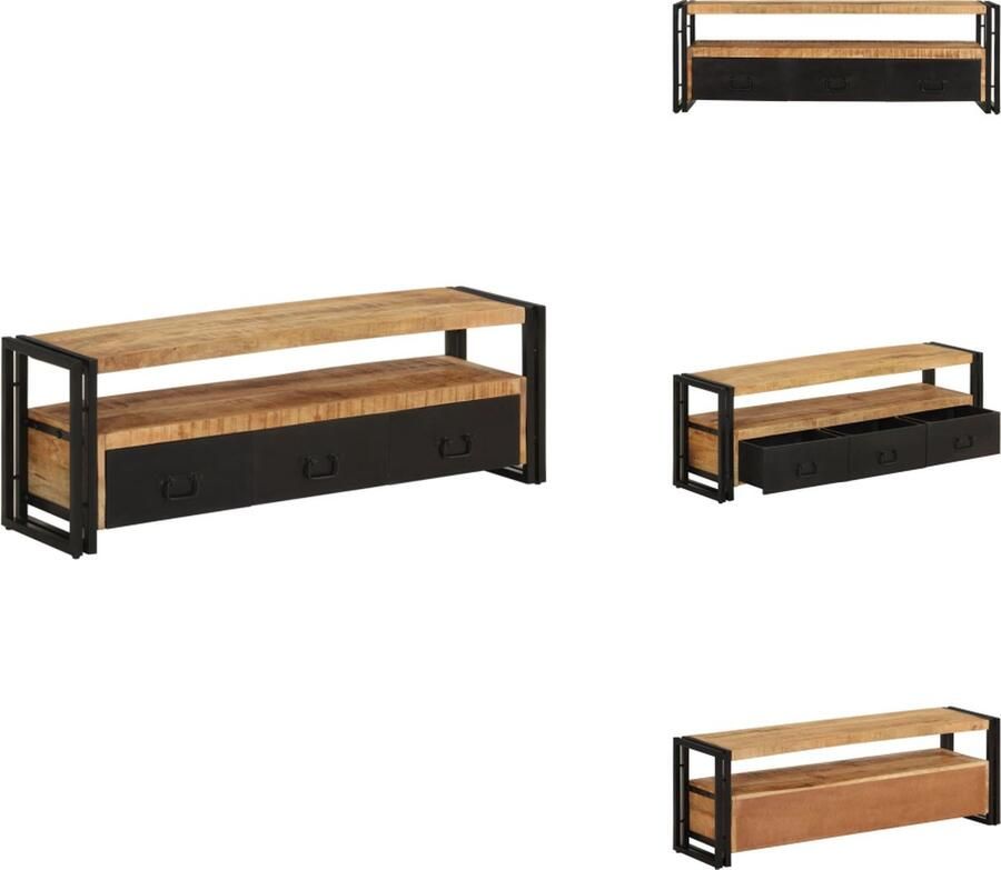 VidaXL Tv-kast Tv-kasten Tv-meubel Hifi-meubel Tv-meubel 120x30x40 cm massief mangohout