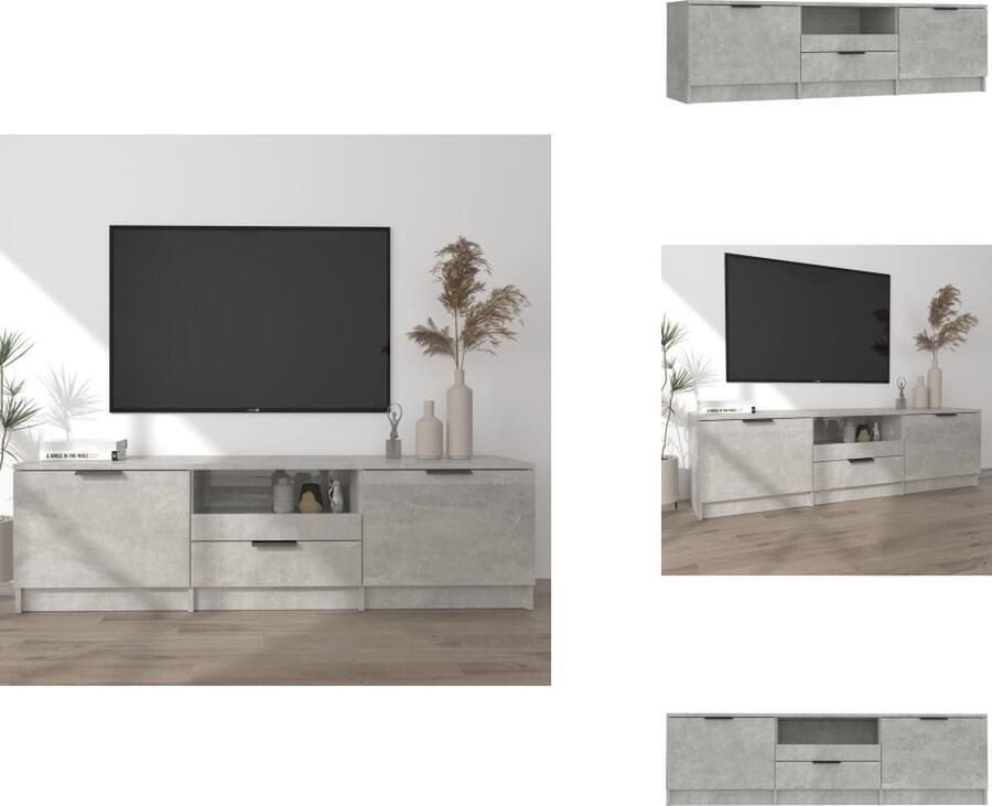VidaXL Tv-kast Tv-kasten Tv-meubel Hifi-meubel Tv-meubel 140x35x40 cm bewerkt hout betongrijs