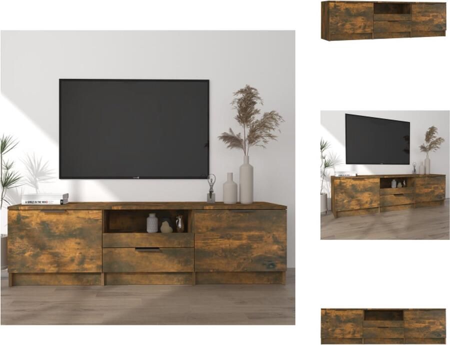 VidaXL Tv-kast Tv-kasten Tv-meubel Hifi-meubel Tv-meubel 140x35x40 cm bewerkt hout gerookt eikenkleurig