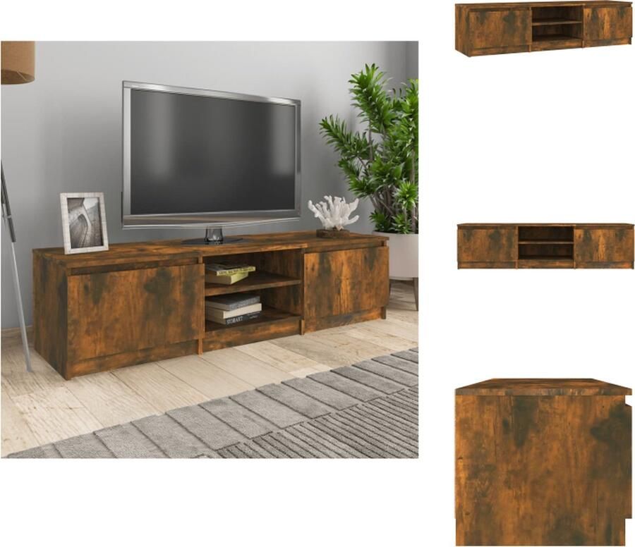 VidaXL Tv-kast Tv-kasten Tv-meubel Hifi-meubel Tv-meubel 140x40x35 5 cm bewerkt hout gerookt eikenkleurig
