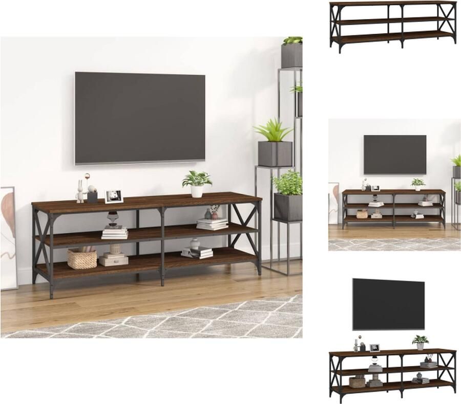 VidaXL Tv-kast Tv-kasten Tv-meubel Hifi-meubel Tv-meubel 140x40x50 cm bewerkt hout bruineikenkleurig