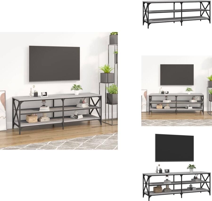 VidaXL Tv-kast Tv-kasten Tv-meubel Hifi-meubel Tv-meubel 140x40x50 cm bewerkt hout grijs sonoma eikenkleurig