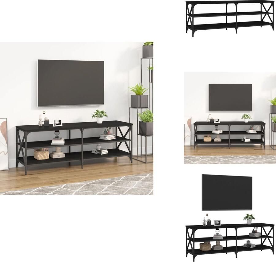 VidaXL Tv-kast Tv-kasten Tv-meubel Hifi-meubel Tv-meubel 140x40x50 cm bewerkt hout zwart