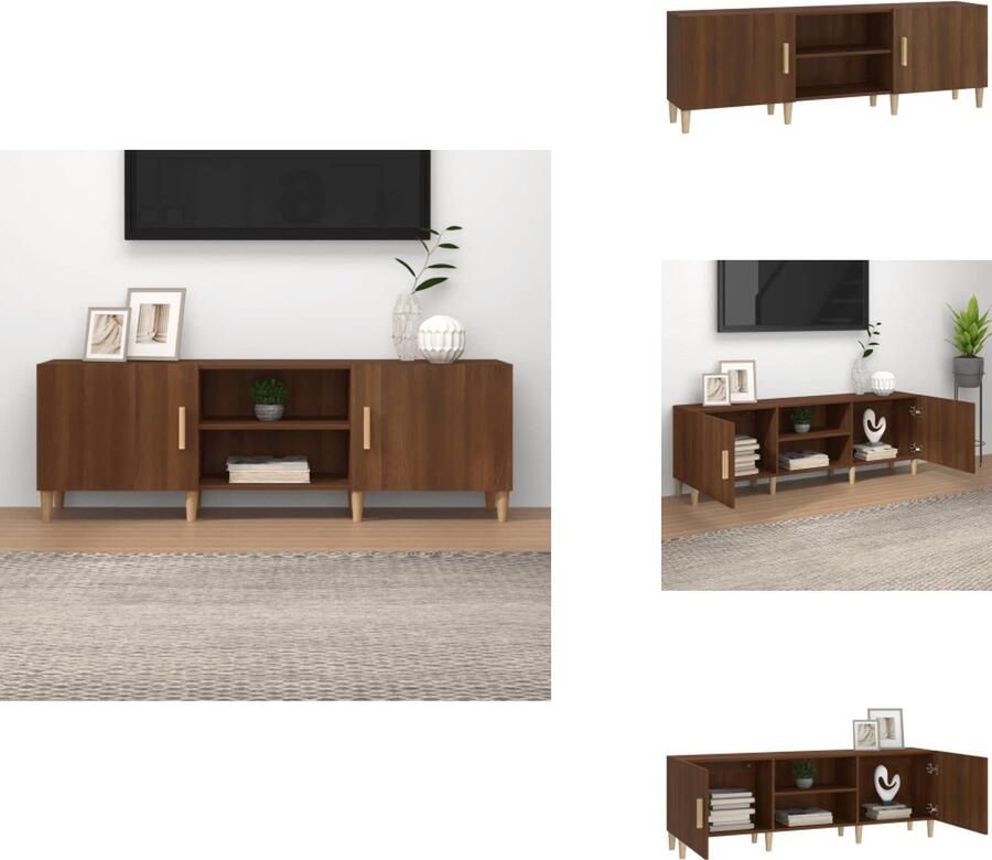 VidaXL Tv-kast Tv-kasten Tv-meubel Hifi-meubel Tv-meubel 150x30x50 cm bewerkt hout bruineikenkleurig - Foto 2