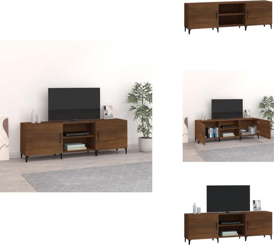 VidaXL Tv-kast Tv-kasten Tv-meubel Hifi-meubel Tv-meubel 150x30x50 cm bewerkt hout bruineikenkleurig