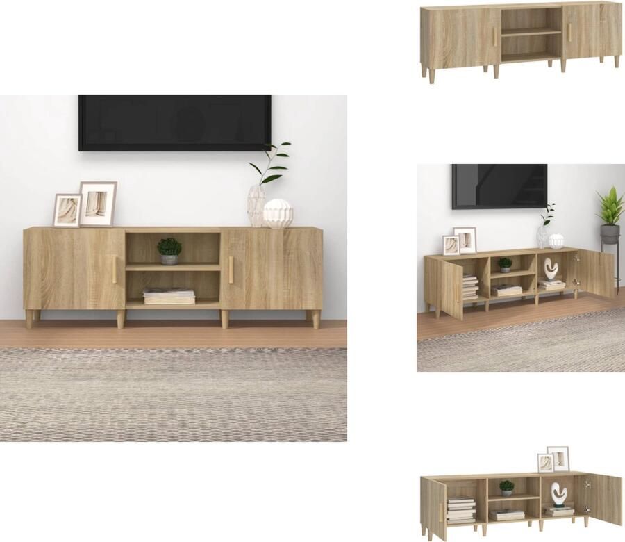 VidaXL Tv-kast Tv-kasten Tv-meubel Hifi-meubel Tv-meubel 150x30x50 cm bewerkt hout sonoma eikenkleurig