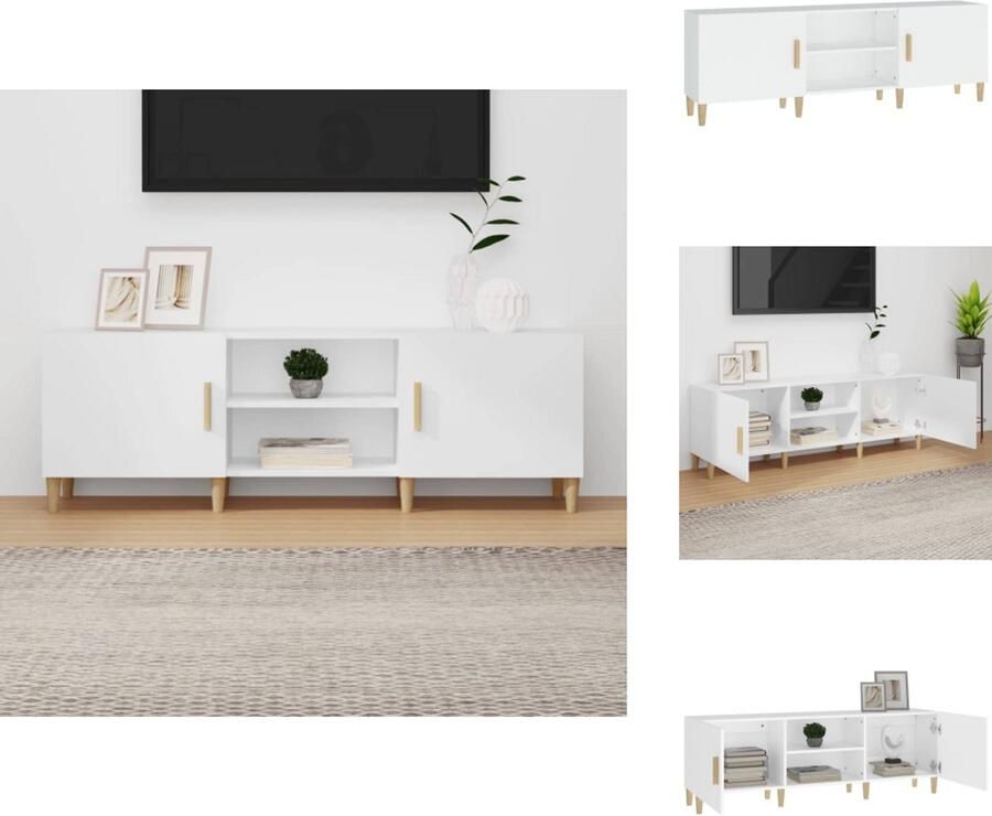 VidaXL Tv-kast Tv-kasten Tv-meubel Hifi-meubel Tv-meubel 150x30x50 cm bewerkt hout wit - Foto 2