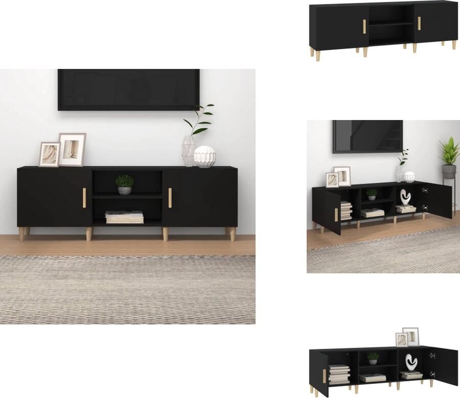 VidaXL Tv-kast Tv-kasten Tv-meubel Hifi-meubel Tv-meubel 150x30x50 cm bewerkt hout zwart