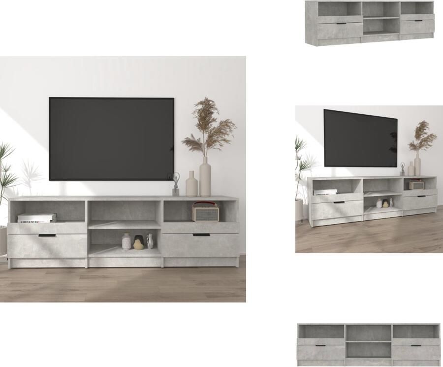 VidaXL Tv-kast Tv-kasten Tv-meubel Hifi-meubel Tv-meubel 150x33 5x45 cm bewerkt hout betongrijs