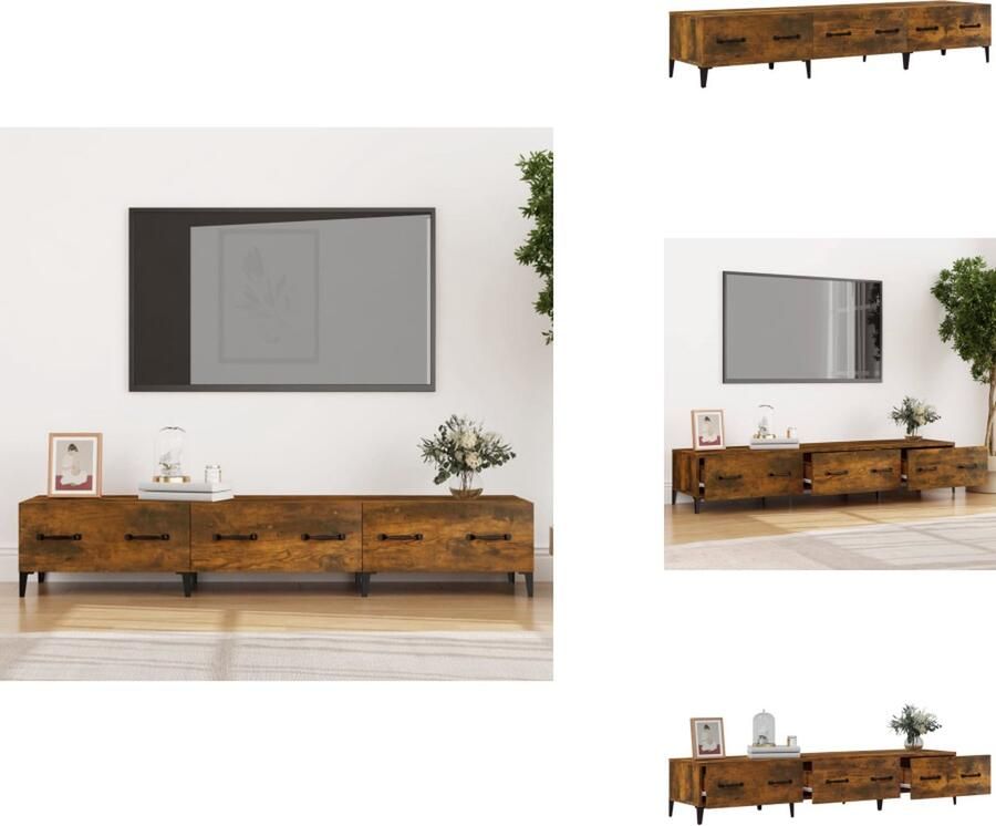 VidaXL Tv-kast Tv-kasten Tv-meubel Hifi-meubel Tv-meubel 150x34 5x30 cm bewerkt hout gerookt eikenkleurig