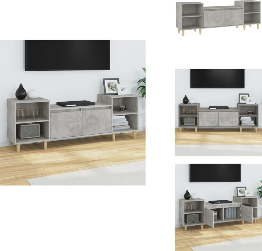 VidaXL Tv-kast Tv-kasten Tv-meubel Hifi-meubel Tv-meubel 160x35x55 cm bewerkt hout betongrijs
