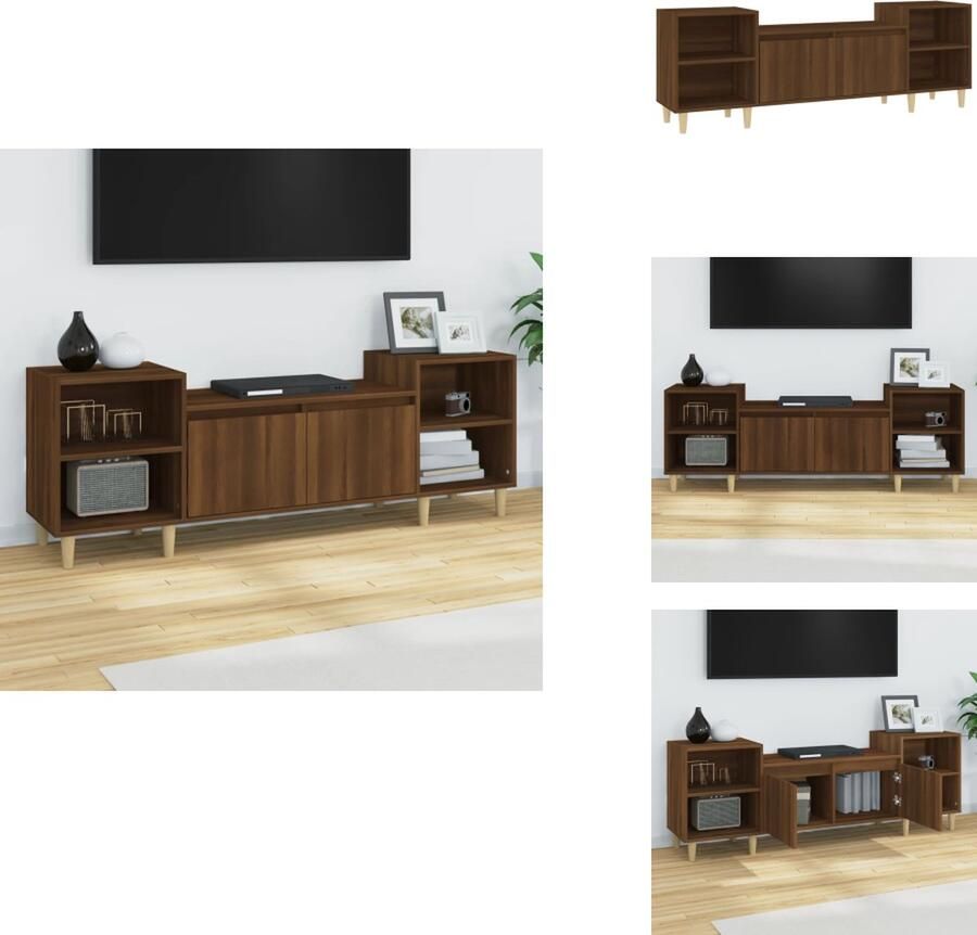VidaXL Tv-kast Tv-kasten Tv-meubel Hifi-meubel Tv-meubel 160x35x55 cm bewerkt hout bruineikenkleurig