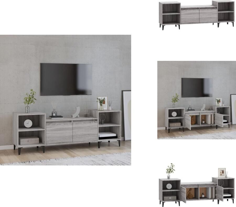 VidaXL Tv-kast Tv-kasten Tv-meubel Hifi-meubel Tv-meubel 160x35x55 cm bewerkt hout grijs sonoma eikenkleurig - Foto 2