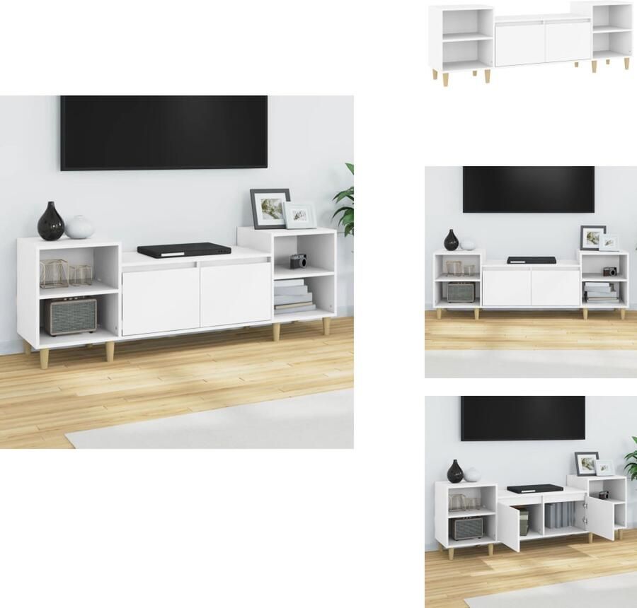 VidaXL Tv-kast Tv-kasten Tv-meubel Hifi-meubel Tv-meubel 160x35x55 cm bewerkt hout wit